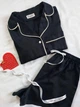 Жіноча піжама (сорочка+шорти) бавовняна Pizhamkiss 2XL Чорна - изображение 3