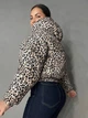 Куртка женская Lady Yep 9006 короткая с капюшоном леопардовый принт на резинке демисезонная 42 бежевая - изображение 3