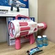 Пистолет мыльных пузырей автоматический Bubble Gun Bazooka генератор мыльных пузырей аккумуляторный бело-розовый - изображение 4