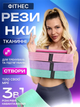 Набор резинок для фитнесса и спорта Fitness 3 шт тканевые резинки эспандеры для тренировки - изображение 1