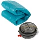 Фитбол мяч для фитнеса сатин ø65см LiveUp LP8201-65 Anti-Burst (PVC, 1050г, насос, синий, ABS технология) - изображение 7