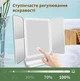 Потрійне дзеркало з підсвічуванням та збільшенням на ніжці для макіяжу із сенсорним екраном - зображення 6
