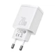 Мережевий зарядний пристрій Baseus 20W Compact Quick Charger QC3.0+PD3.0 20W USB+Type-C 3A Білий - зображення 3