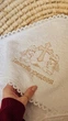 Крыжма для Крещения с вышивкой Таинство Крещения и ангелами, с уголком, хлопковым кружевом и ушками, 75*75 см белоснежное, полотенце махровое детское, двухсторонняя махра - изображение 5