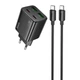 Сетевое зарядное устройство Hoco N56 Fundador PD30W four-port (2USB-A/2C) + кабель Type-C to Type-C Black - изображение 1