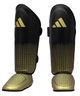 Защита голени и стопы для кикбоксинга Adidas Super Pro Shin Instep Guards WAKO (ADIKBSI300) Black/Gold M - изображение 1