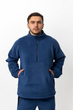 Мужской спортивный костюм на флисе в стиле оверсайз на молнии KM 00371 2XL-3XL Джинс ( AN-00371/02 E ) - изображение 3