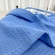 Дитячий вафельний рушник-куточок 100х100 см "Зайчики" блакитний - зображення 2