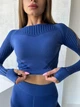 Спортивный женский костюм Soft NAKED (рашгард, леггинсы) с сеточкой для фитнеса и йоги Дышащий XS-S Синий (4944_4943S) - изображение 3