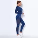 Спортивный женский костюм Soft NAKED (рашгард, леггинсы) с сеточкой для фитнеса и йоги Дышащий XS-S Синий (4944_4943S) - изображение 8