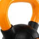 Гиря тренировочная цельная обрезиненная с окрашенной ручкой LiveUp Urethane competition kettlebell UAZE5336-6 6кг (чугун, черный-оранжевый) - изображение 6