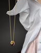 Ланцюжок Fashion Jewerly з кулоном Олива з титанової сталі подовжена підвіска кольє з кулоном овал крапля, золотиста (SVS) - зображення 5