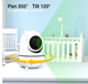 Видеоняня Baby Monitor SM-70PTZ с 7-дюймовым ЖК-монитором+гибкий держатель камеры, аккумулятор 4000 mah(24 часа работы), обзор 355 град, датчиком звука, ночное видение, поворотная радионяня и измерением температуры - изображение 6