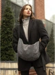 Сумка жіноча хобо через плече текстильна середня Sambag Сірий 39285 - зображення 3