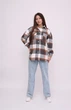 Рубашка женская Kraya теплая оверсайз в клеточку One size S-M коричневая - изображение 1