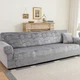 Чохол на крісло, диван, еластичний велюр, оксамит Domidekor Palm leaves, сірий 235-300 см (3816) - изображение 9