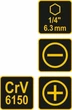 Отвертка-держатель PH2 SL6 мм, 115 мм CrV VOREL 64952 - изображение 7