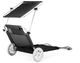 Шезлонг лежак Outtec Sun чорний з козирком для пляжу басейну саду - зображення 3