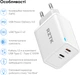 Зарядное устройство RZTK GaN2 65W 2xUSB-C (PD3.0) + кабель USB-C 100W White - изображение 2
