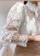 Блузка женская с кружевом однотонная Fashion Белая 14328 3XL (56) - изображение 6