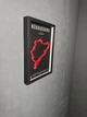Об'ємна Рамка з 3D Трасою Nürburgring Nordschleife Deutschland Нюрбургринг в Масштабі 1:40 000 Red Matte / Frame 32x23x3 - зображення 11