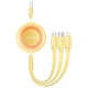 Кабель на 1,1м. Bright Mirror 2 3-in-1 USB (M-U+L+Type-C) 3.5A жовтий Baseus для зарядки та передачі даних (CAMJ010011) - зображення 1