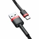 Кабель 1м. USB to Type-C 3A Cafule, Baseus red/black для зарядки и передачи данных (CATKLF-B91) - изображение 2
