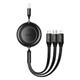 Кабель на 1,1м. Bright Mirror 2 3-in-1 USB (M-U+L+Type-C) 3.5A чорний Baseus для зарядки та передачі даних (CAMJ010001) - зображення 1