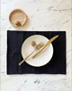 Льняной сервировочный коврик (ланчмат) TouchableLinen 2 шт 40х50 см Чёрный Подставка под тарелку - изображение 1