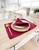 Льняной сервировочный коврик (ланчмат) TouchableLinen 2 шт 30x40 см Вишневый Подставка под тарелку - изображение 3