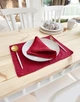 Льняной сервировочный коврик (ланчмат) TouchableLinen 2 шт 30x40 см Вишневый Подставка под тарелку - изображение 6