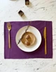 Сервировочный коврик (ланчмат) из льняной ткани TouchableLinen 2 шт 30x40 см Фиолетовый Подставка под тарелки - изображение 7