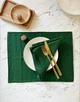 Льняной сервировочный коврик (ланчмат) TouchableLinen 2 шт 40х50 см Темно зеленый Подставка под тарелку из ткани - изображение 1