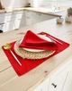 Сервировочный коврик (ланчмат) из льняной ткани TouchableLinen 2 шт 30x40 см Красный Подставка под тарелки - изображение 3