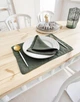 Льняной сервировочный коврик (ланчмат) TouchableLinen 2 шт 30x40 см Зеленый Текстильная подставка под тарелку - изображение 3