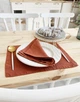 Сервировочный коврик (ланчмат 100% льон) из льняной ткани TouchableLinen 2 шт 30x40 см Терракотовый Подставка под тарелки - изображение 5