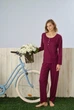 Женская пижама кофта-лонгслив и брюки Serenity 2XL марсала PJ5315-1 - изображение 1