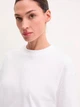 Футболка хлопковая оверсайз короткая женская Adidas W Bl Sj Bf T JG8737 S White/Black (4067902942513) - изображение 10