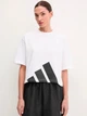 Футболка хлопковая оверсайз короткая женская Adidas W Bl Sj Bf T JG8737 XL White/Black (4067902942469) - изображение 7