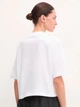 Футболка хлопковая оверсайз короткая женская Adidas W Bl Sj Bf T JG8737 L White/Black (4067902942452) - изображение 8