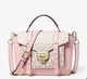 Женская кожаная сумка Michael Kors Manhattan Medium Leather and Logo Satchel (кремовая) - изображение 2