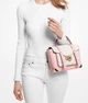 Женская кожаная сумка Michael Kors Manhattan Medium Leather and Logo Satchel (кремовая) - изображение 4