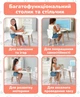 Столик прямоугольный 46х45х60 со стульчиком 26.5х26х25, стол и стул для ребенка от 1 года + в подарок мягкое стекло для стола - изображение 9