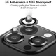 Защитное стекло на iPhone 16 Pro, 16 Pro Max / для айфон 16 про, 16 про макс на камеру Черный / Black - изображение 5