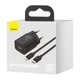 Сетевое зарядное устройство адаптер BASEUS Super Si Quick Charger (TZCCSUP-B03) |1Type-C, 20W/3A, поддержка быстрой зарядки QC/PD, многоуровневая система защиты| + кабель Type-C to Lightning в комплекте Черный - изображение 7