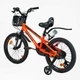 Детский двухколёсный велосипед CORSO TAYGER TG-11360 18" дюймов, алюминиевая рама, съемные страховочные колеса, дисковые тормоза, Оранжевый - изображение 3