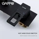 Змішувач для умивальника настінний GAPPO G1017-16, чорний - зображення 4