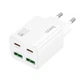 Адаптер сетевой HOCO Fundador four-port charger set N55 2USB/2Type-C, 20W/3A, PD/QC| белый - изображение 1