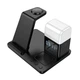 Зарядка Qi HOCO Crown 3-in-1 night light wireless fast charger with clock cq9 |15W| черная - изображение 2