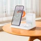 Зарядка Qi HOCO Crown 3-in-1 night light wireless fast charger with clock cq9 |15W| Колір White - зображення 2